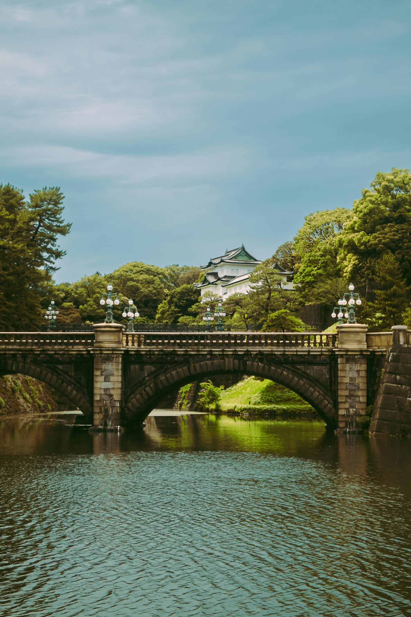 Nijubashi (Double Bridge) with Fushimi Yagura tower behind — the iconic Imperial Palace photo stop