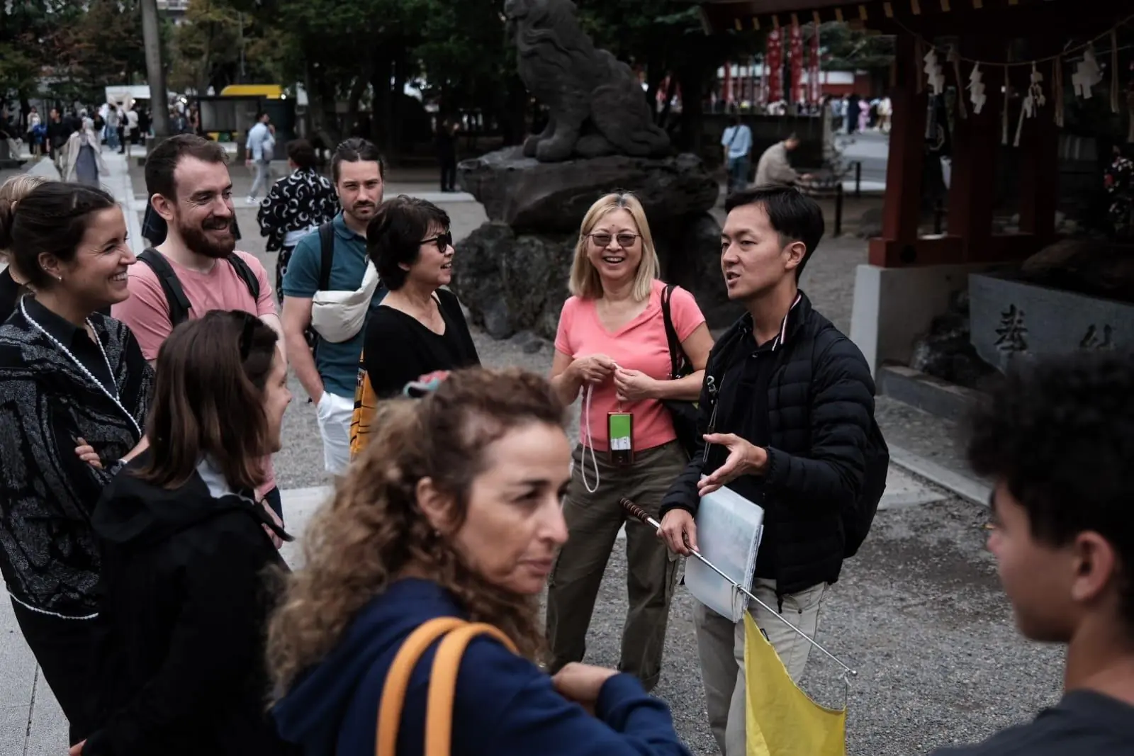 Group photo with guests during a private Tokyo walking tour